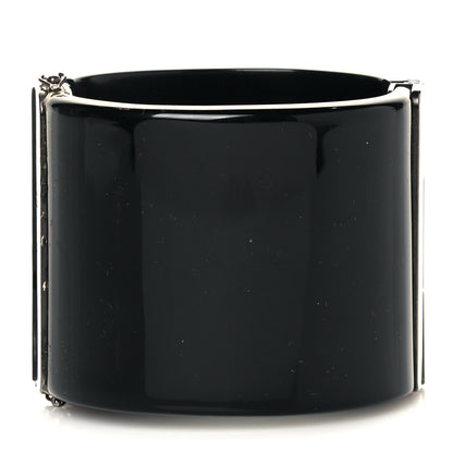 Chanel Crystal Marquise CC Logo Cuff Bracelet Black Multicolor 3 of 9