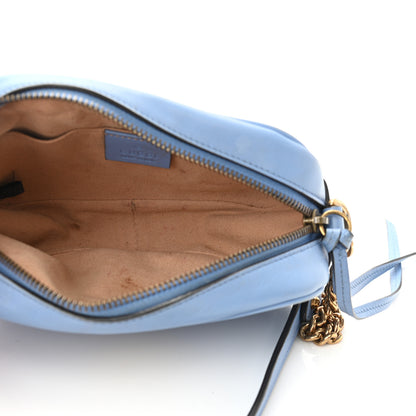 Gucci Calfskin Matelasse Mini GG Marmont Chain Shoulder Bag Clear Sky Blue 5 of 13