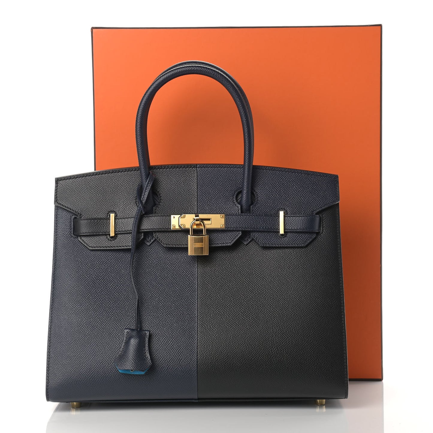 Epsom Casaque Birkin Sellier 30 Bleu Indigo Black Bleu Frida