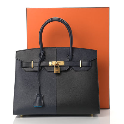 Hermes Epsom Casaque Birkin Sellier 30 Bleu Indigo Black Bleu Frida 11 of 11