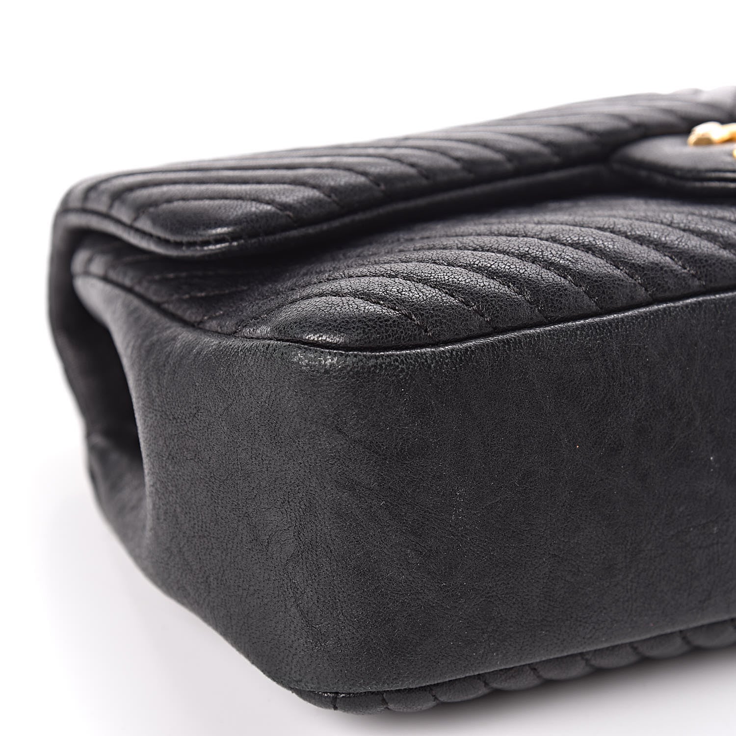 Chanel Calfskin Surpique Chevron Small Flap Black 8 of 10
