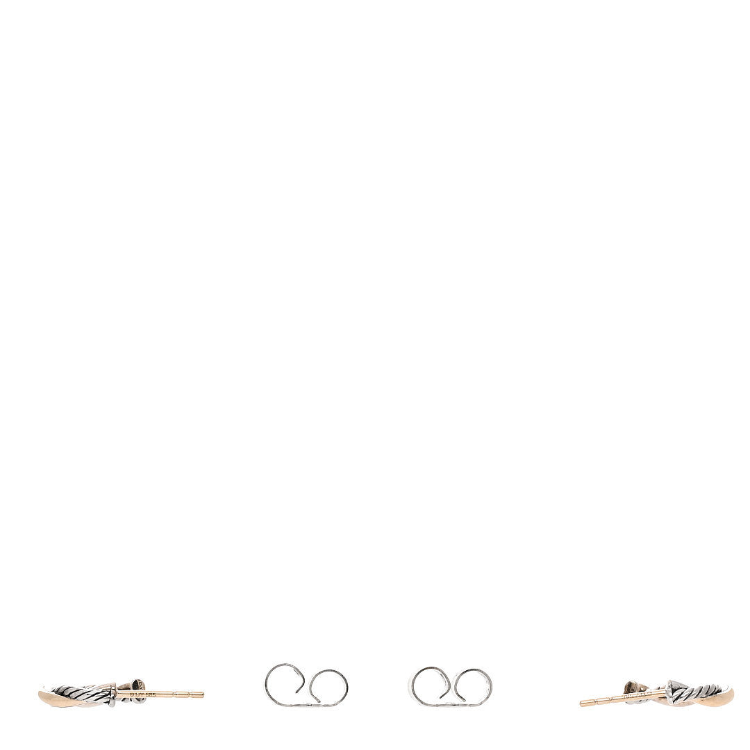 Sterling Silver 14K Yellow Gold 3mm Petite Infinity Huggie Hoop Earrings
