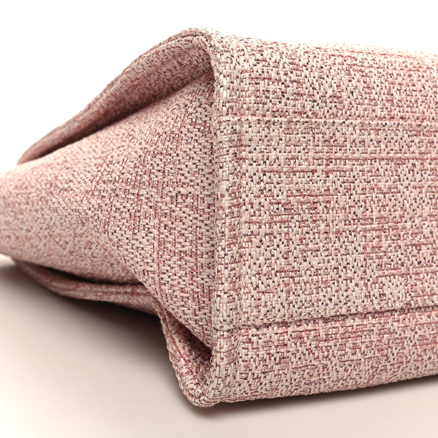Lurex Boucle Small Deauville Tote Pink