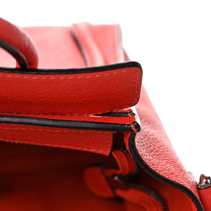 Celine Drummed Calfskin Nano Luggage Vermillion 24 of 25