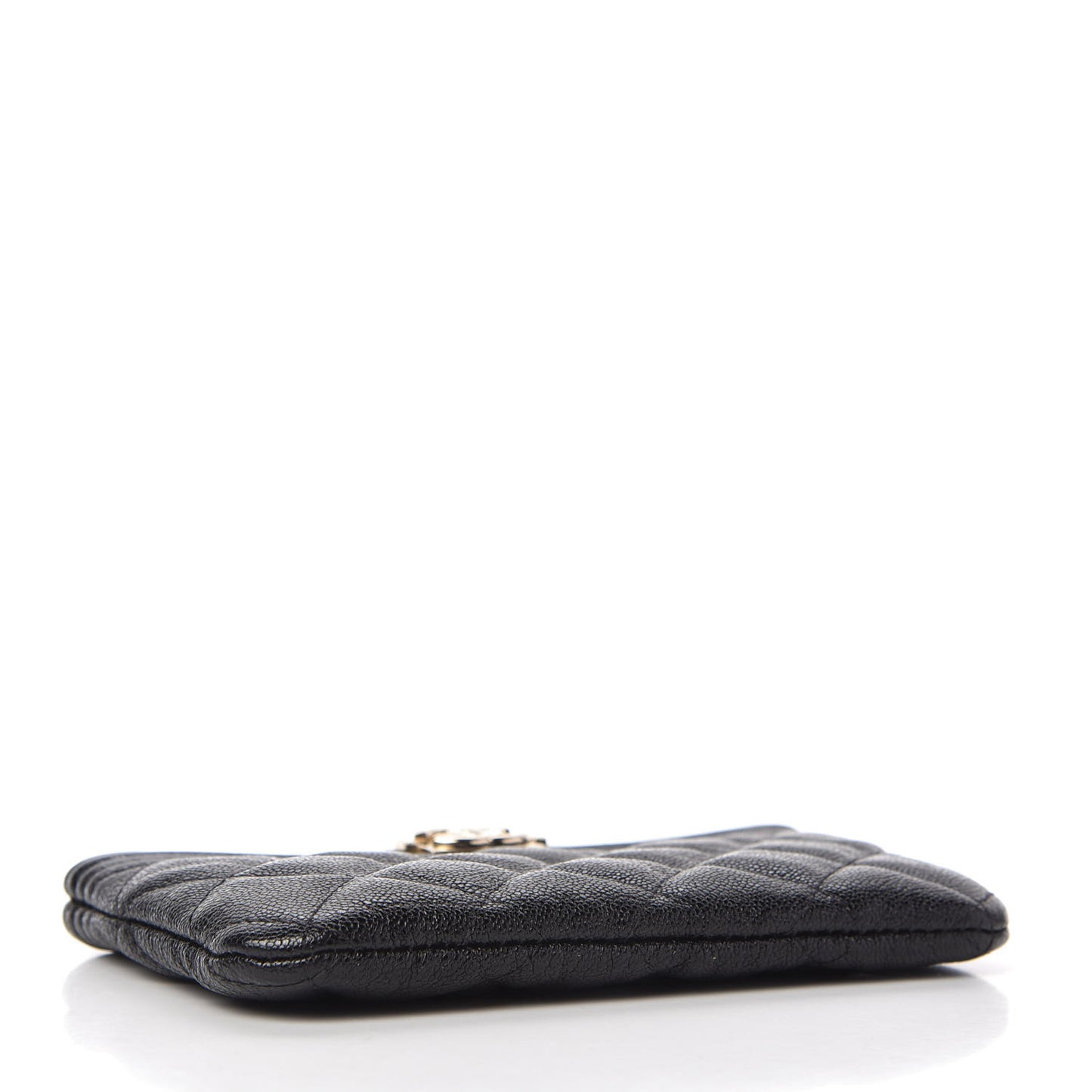 Caviar Quilted Zipped Boy Pouch Black
