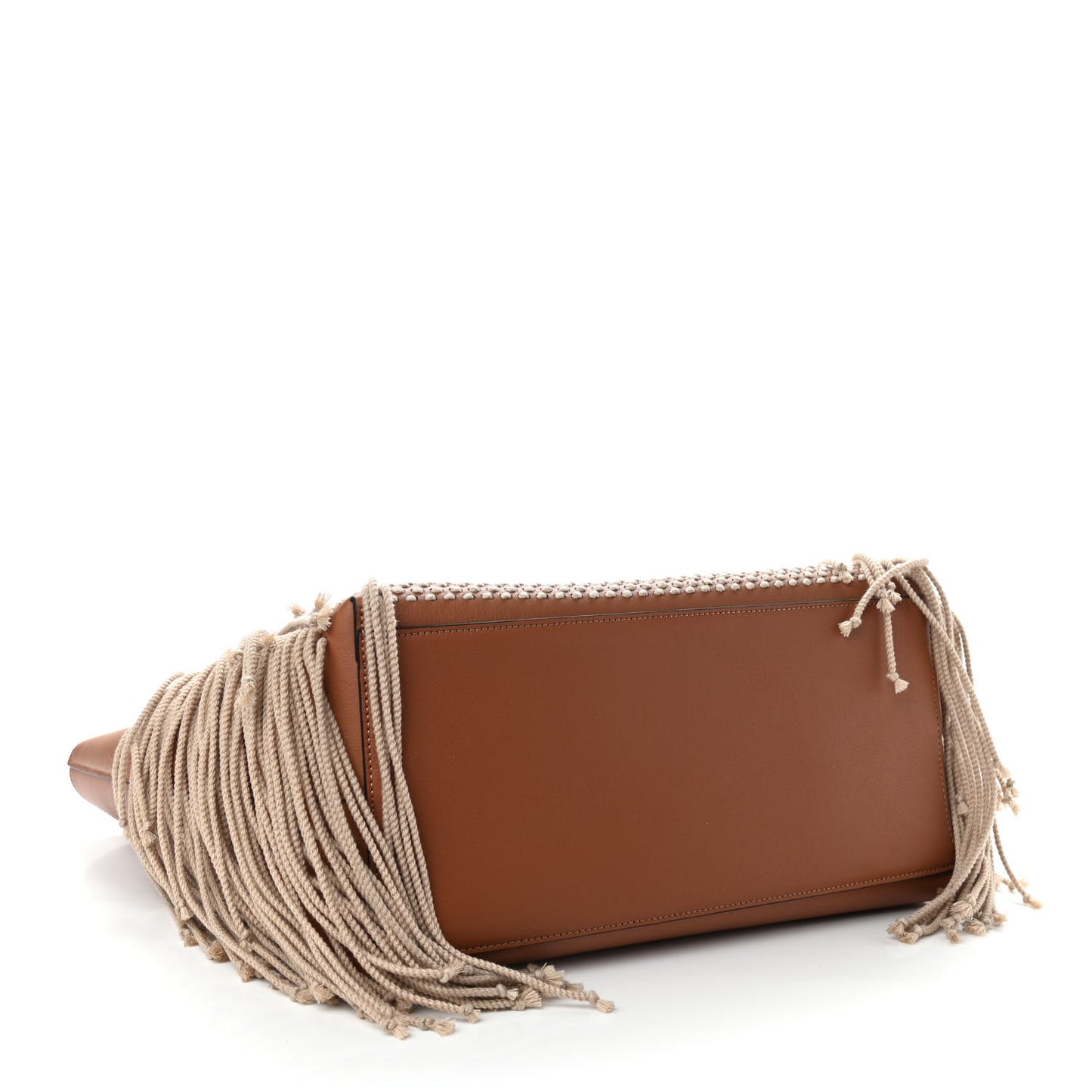 Calfskin Woven Cord Anagram Tote Bag Tan