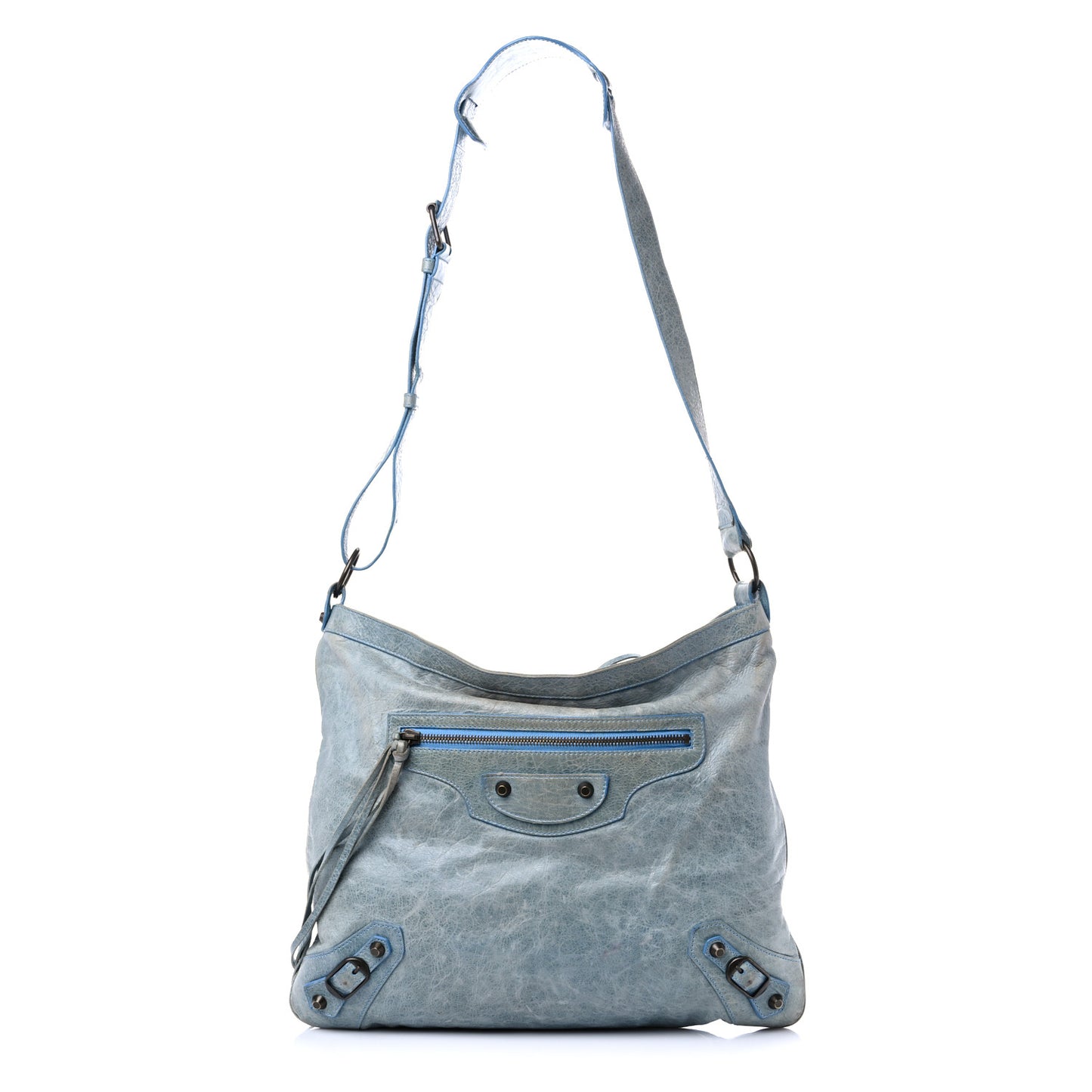 Chevre Classic Hardware Flat Messenger Sky Blue