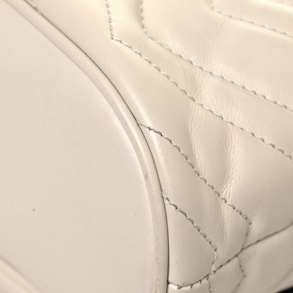 Gucci Calfskin Matelasse GG Marmont Flap Backpack White 10 of 13