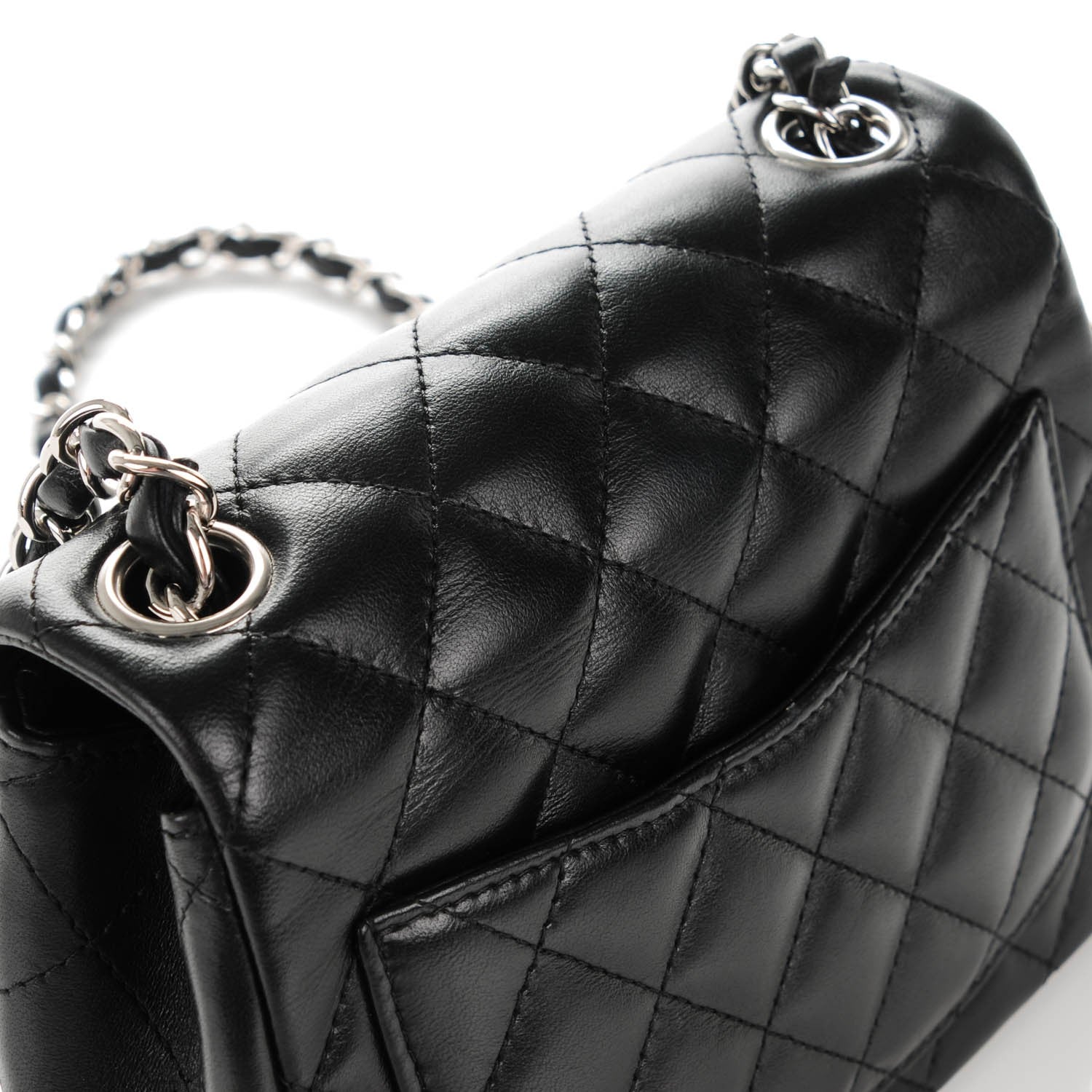 Chanel Lambskin Quilted Mini Square Flap Black 9 of 9