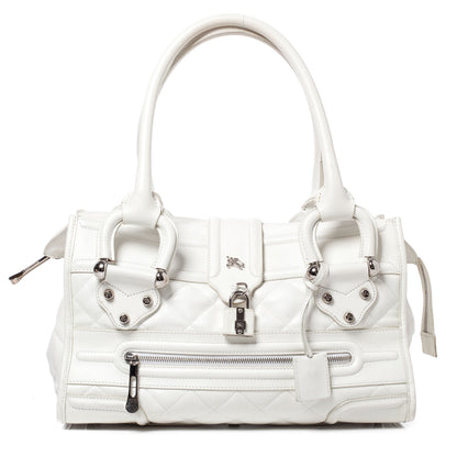 Burberry Leather Quilted Large Manor Tote White 1 of 11