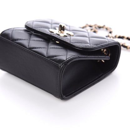 Chanel Lambskin Quilted Mini Trendy CC Chain Wallet Black 8 of 9