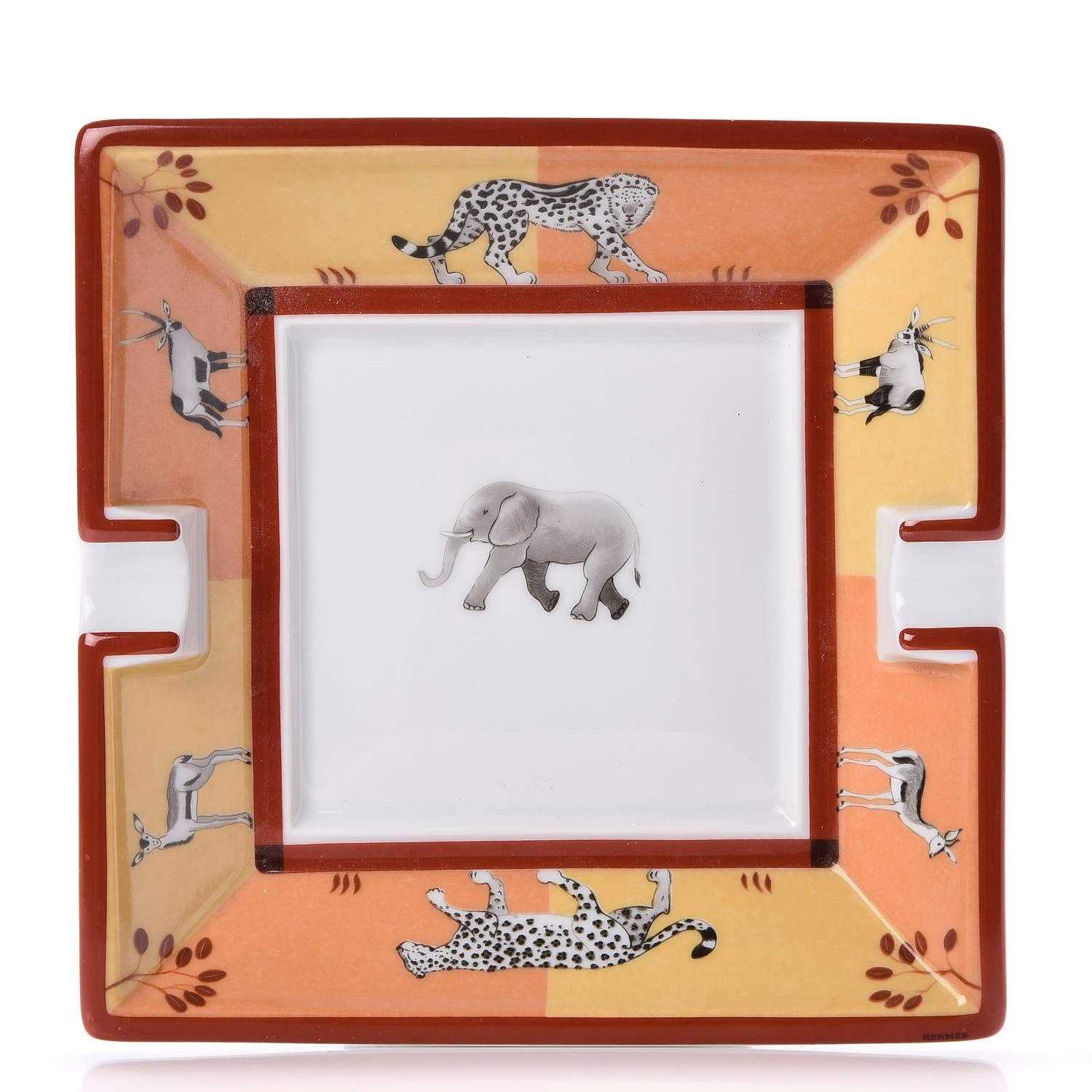 Hermes Porcelain Printed Africa Ashtray 1 of 5