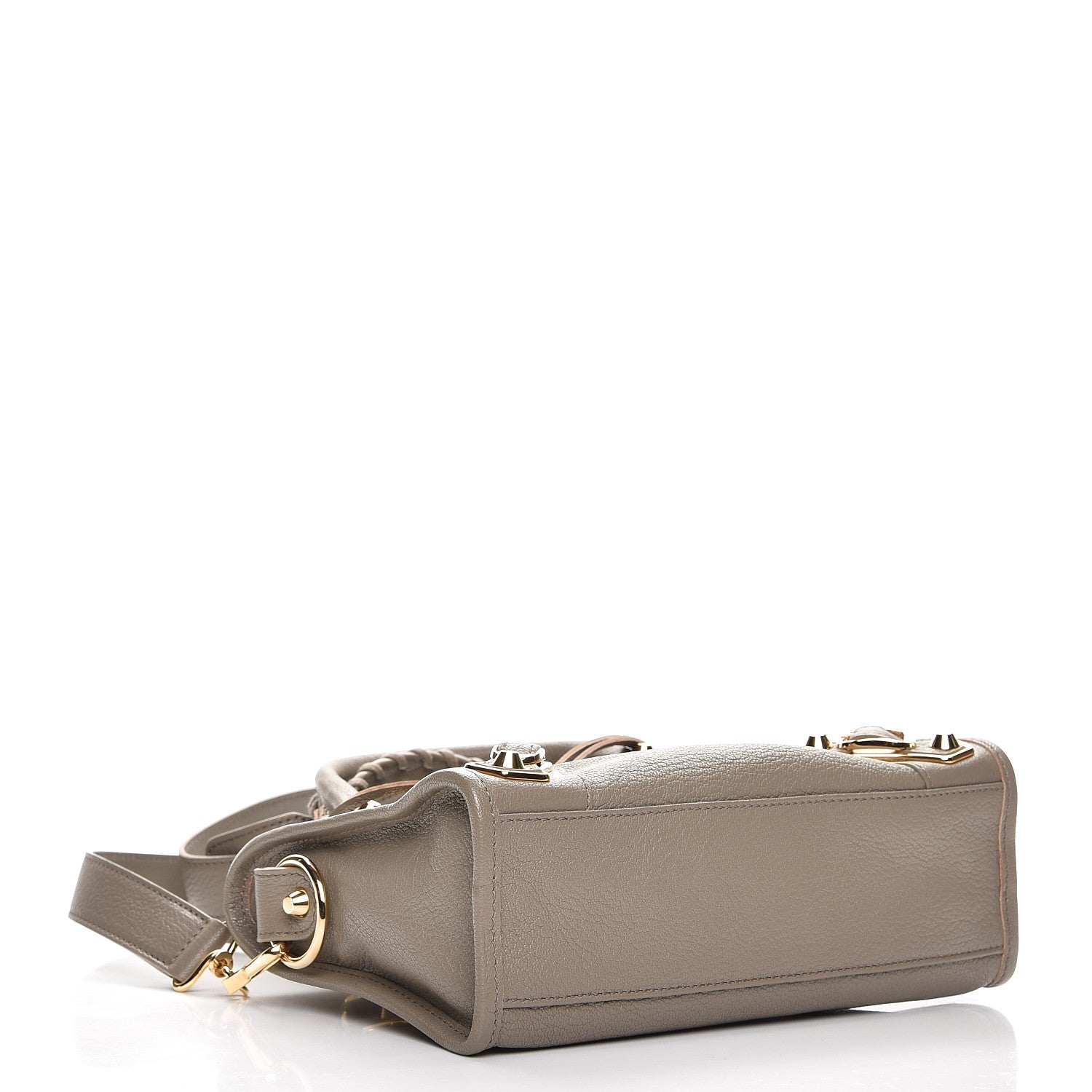 Balenciaga Chevre Gold Metallic Edge Hardware Mini City Gris Taupe 5 of 7