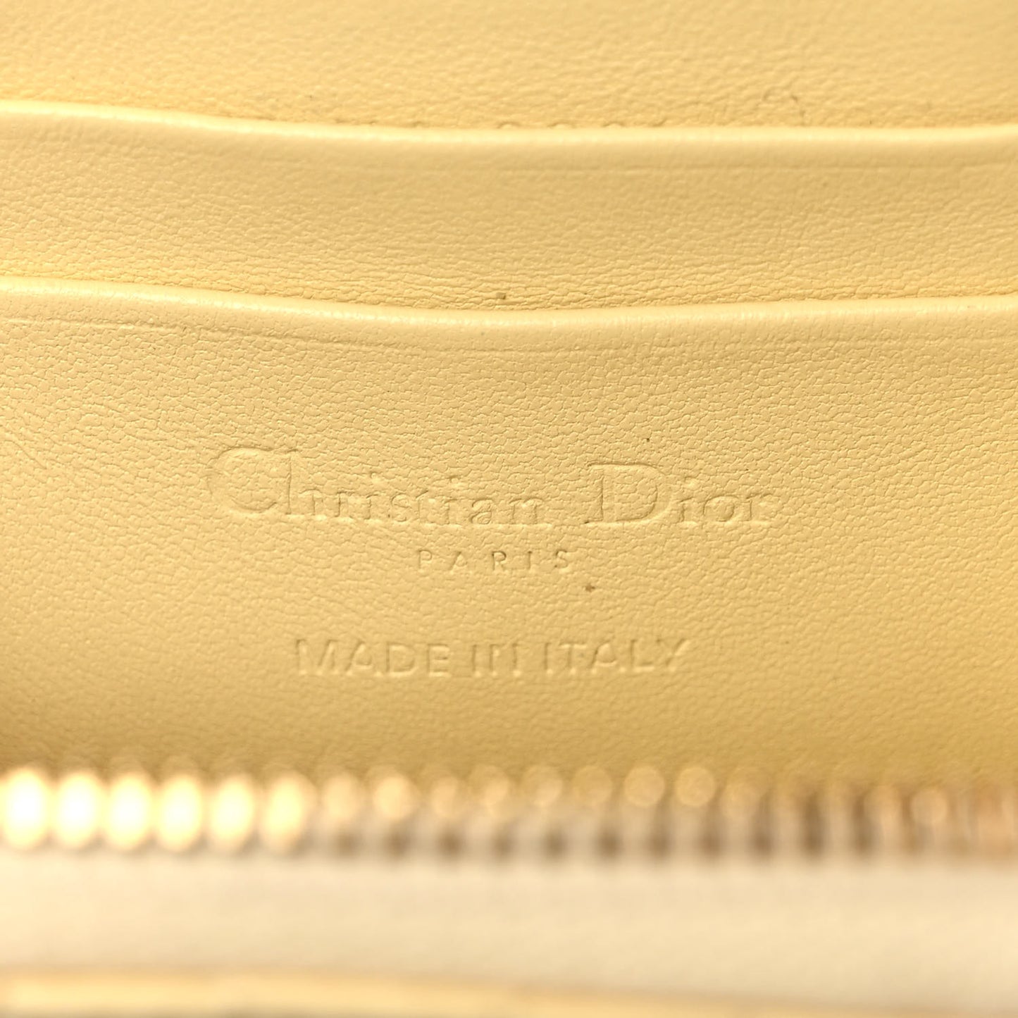 Lambskin Cannage Lady Dior Phone Holder Light Yellow
