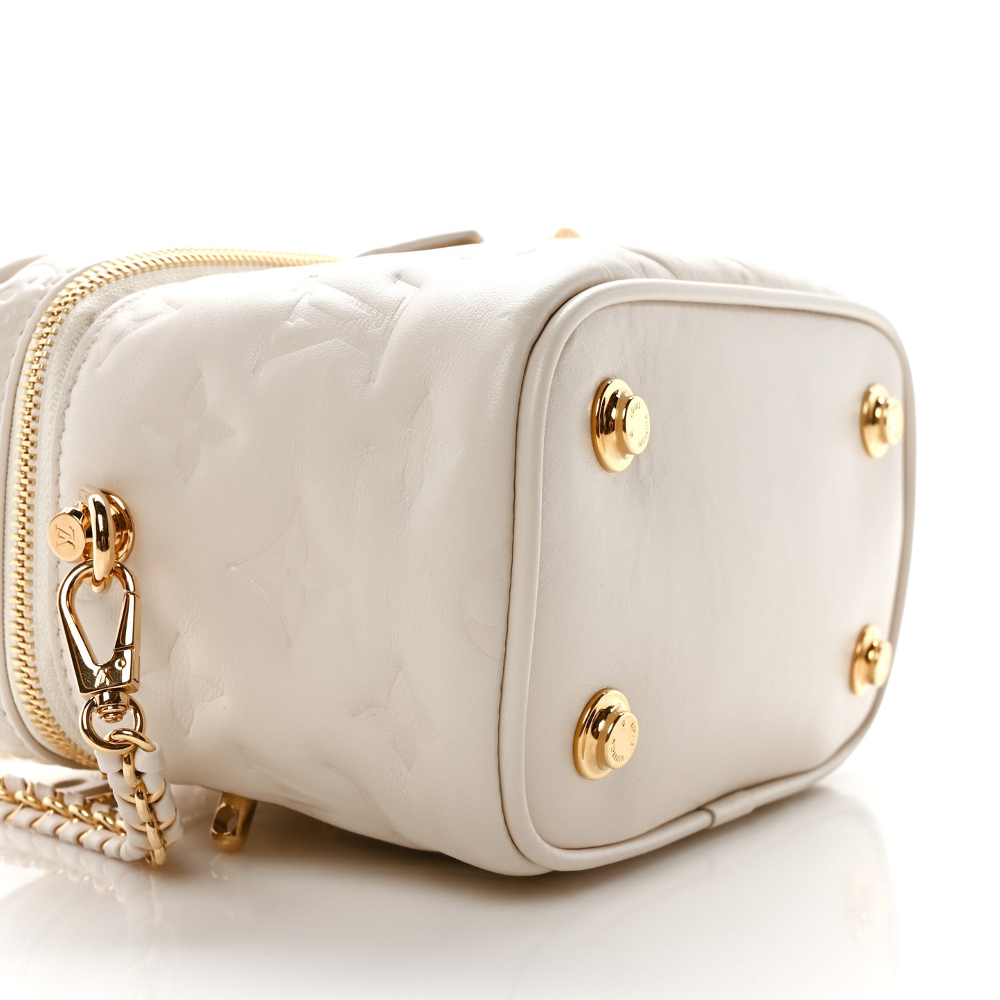 Lambskin Embossed Monogram Vanity PM Cream