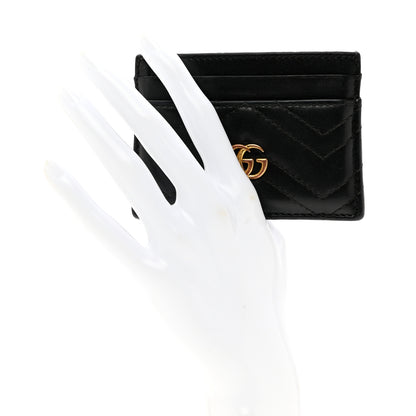 Gucci Calfskin Matelasse GG Marmont Card Holder Black 2 of 6