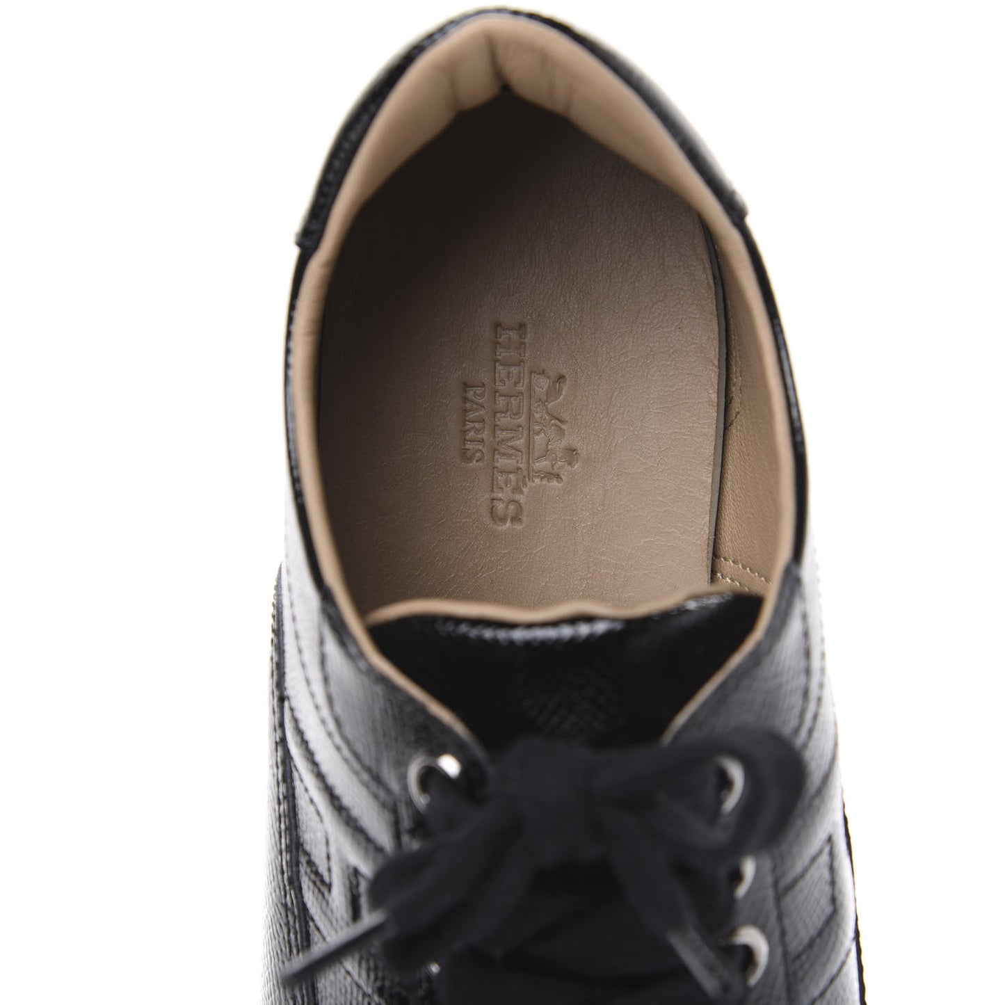 Patent Epsom Calfskin Trail Sneakers 35 Black