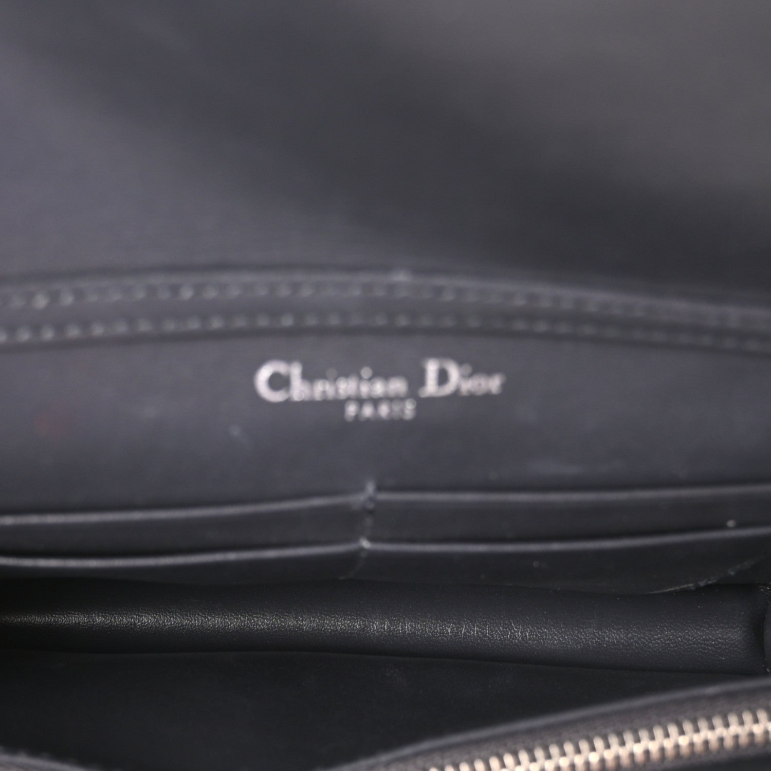 Christian Dior Metallic Patent Micro-Cannage Diorama Wallet on Chain Pouch Silver 5 of 9
