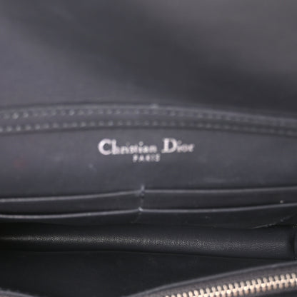 Christian Dior Metallic Patent Micro-Cannage Diorama Wallet on Chain Pouch Silver 5 of 9