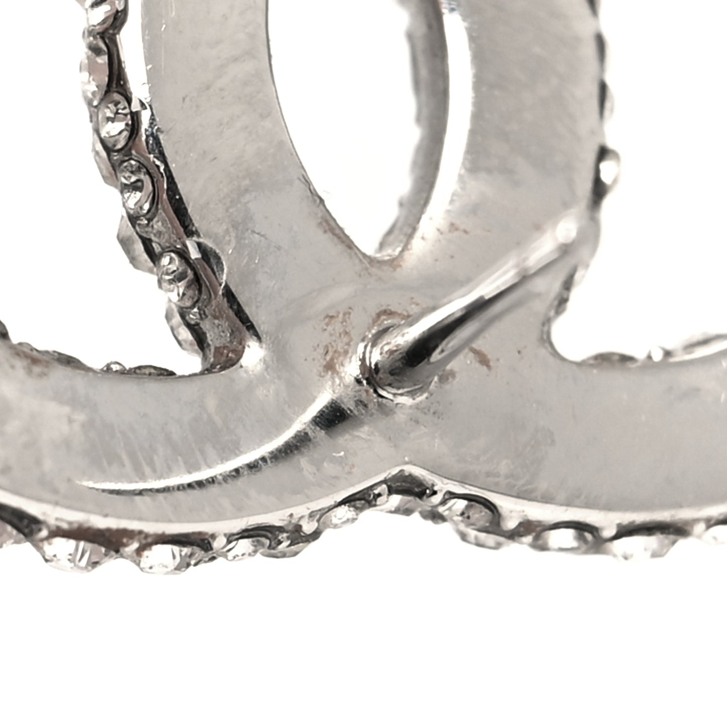 Crystal CC Treasure Chest Earrings Silver