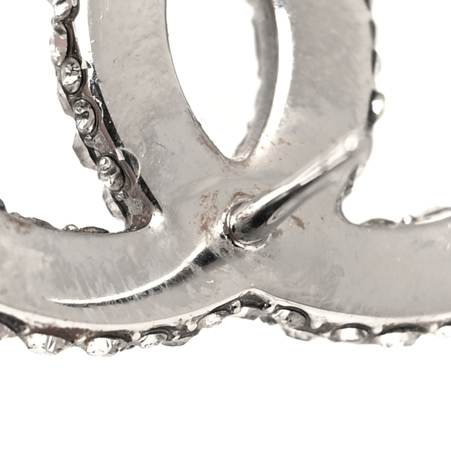 Chanel Crystal CC Treasure Chest Earrings Silver 5 of 5