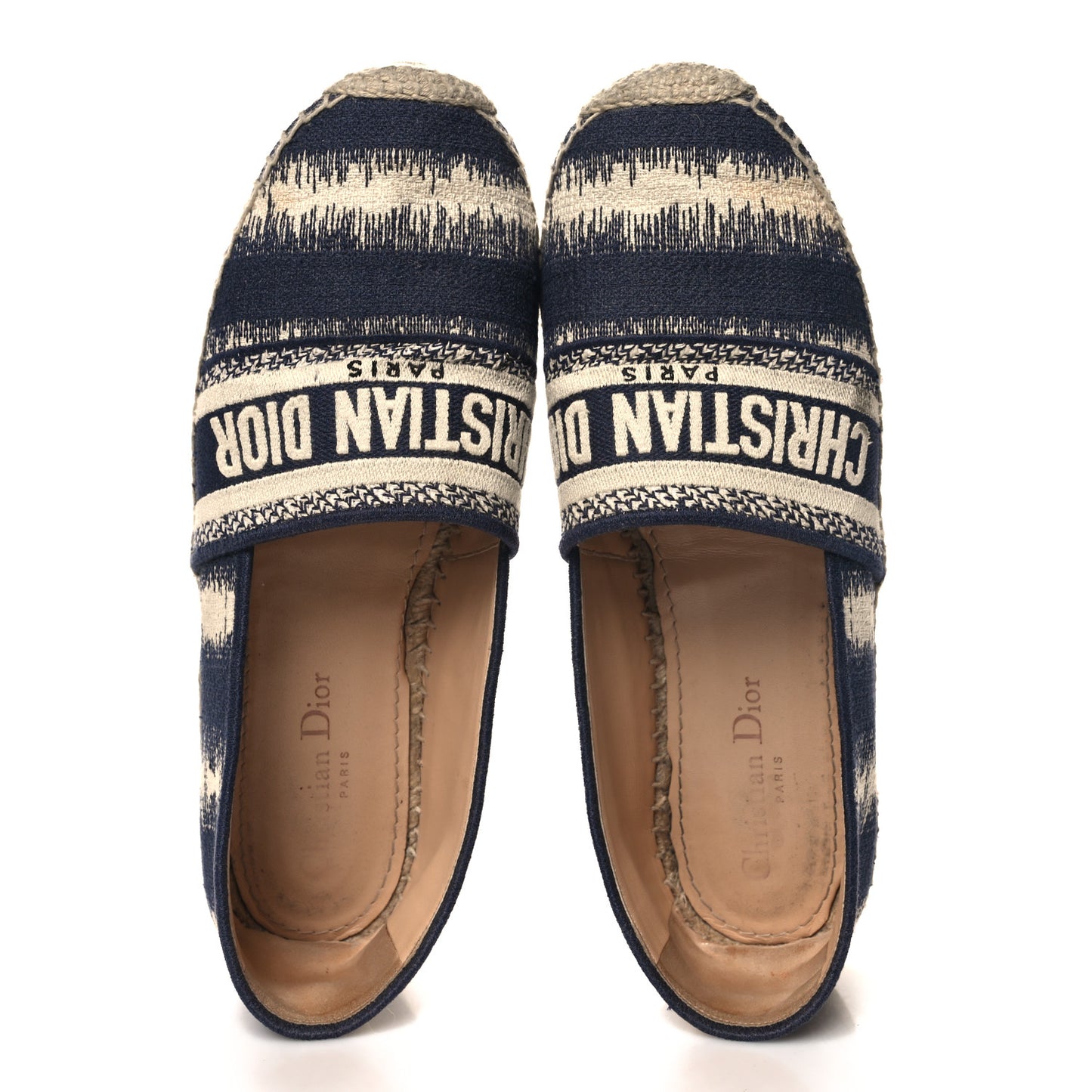 Cotton D-Stripes Embroidered Granville 15mm Espadrilles 39 Deep Blue