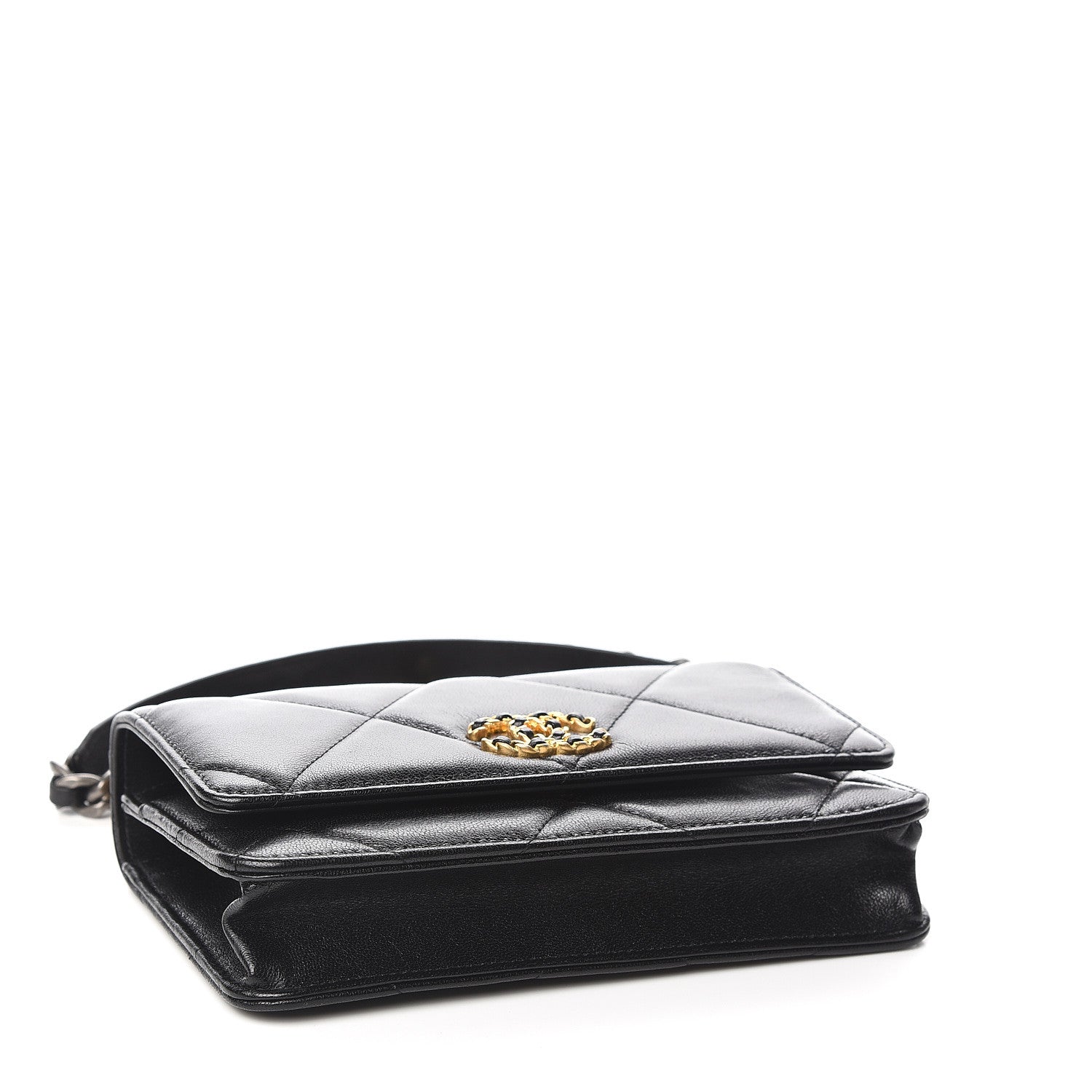 Chanel Goatskin Quilted 19 Wallet On Chain WOC Black 4 of 12