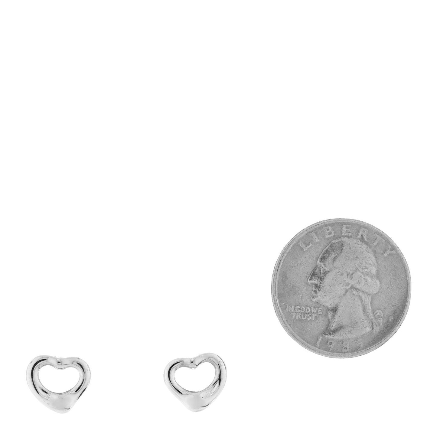 Sterling Silver 11mm Elsa Peretti Open Heart Earrings