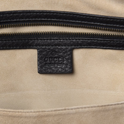 Gucci Pebbled Calfskin Medium 1973 Top Handle Satchel Black 8 of 10