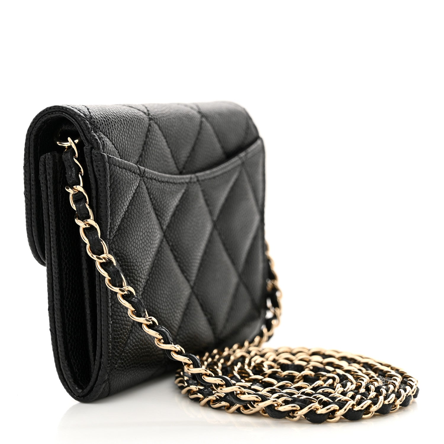 Chanel Caviar Quilted Flap Card Holder On Chain Black 3 of 12