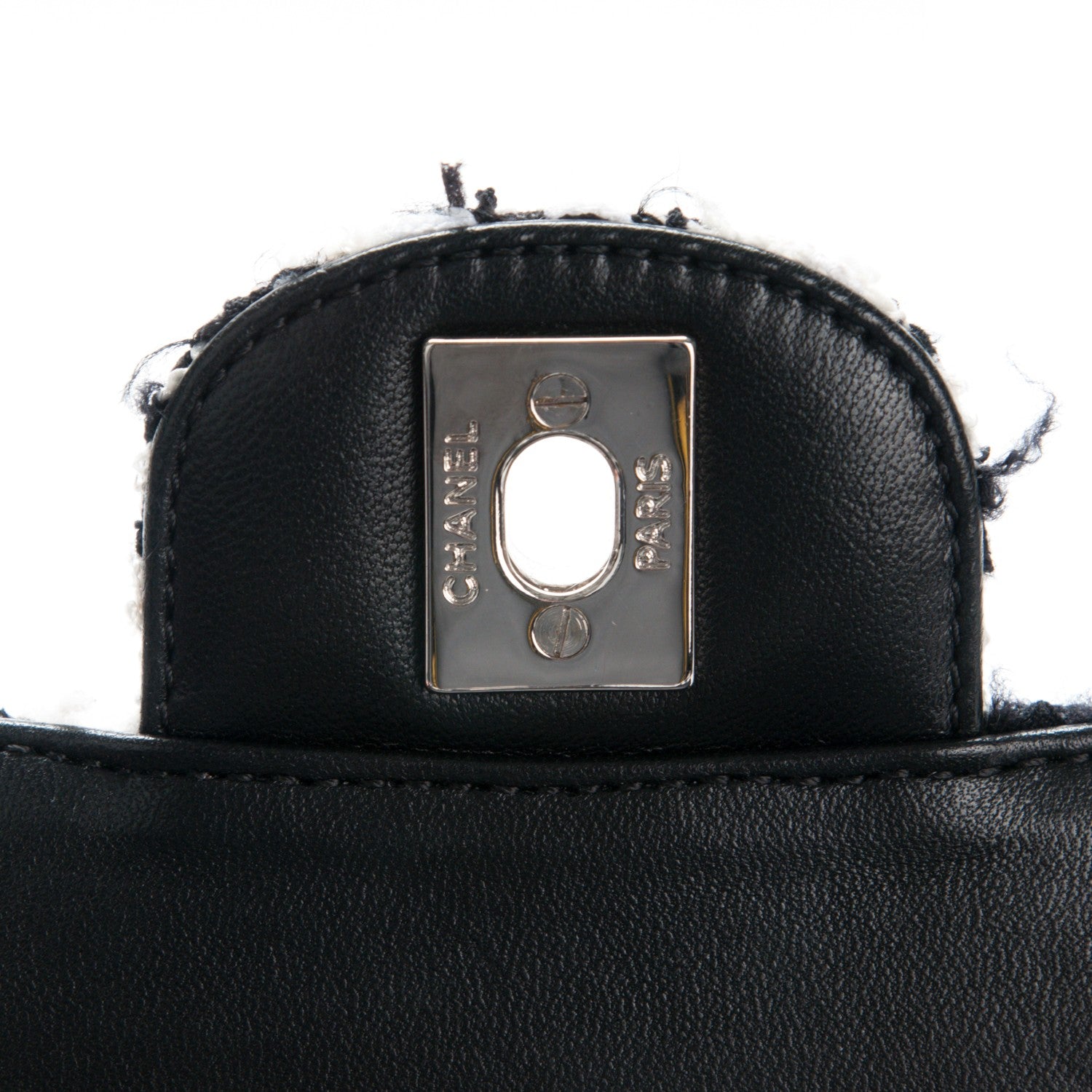 Chanel Tweed Medium Double Flap Black White 6 of 8
