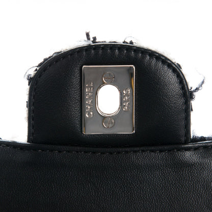 Chanel Tweed Medium Double Flap Black White 6 of 8
