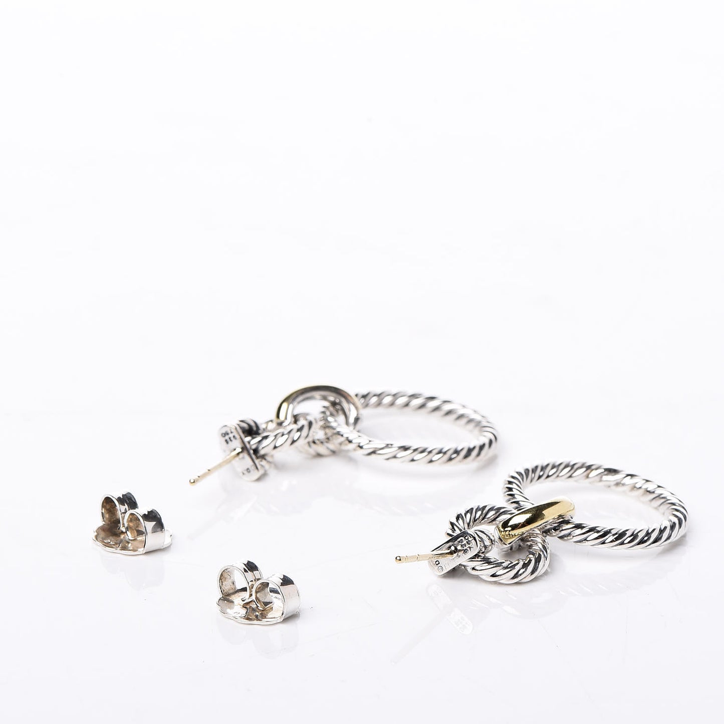 Sterling Silver 18K Yellow Gold Cable Classics Doorknocker Earrings