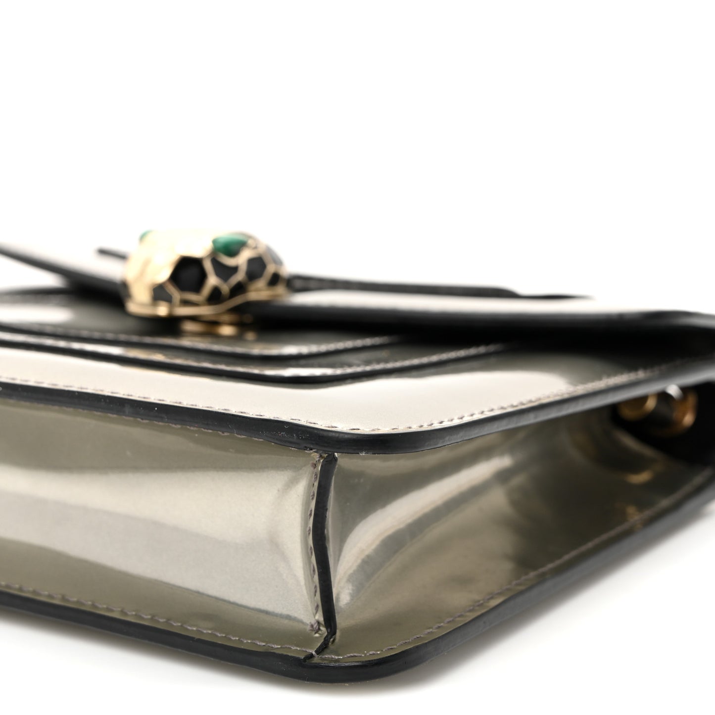 Metallic Calfskin Small Serpenti Forever Snake Strap Crossbody Bag Silver