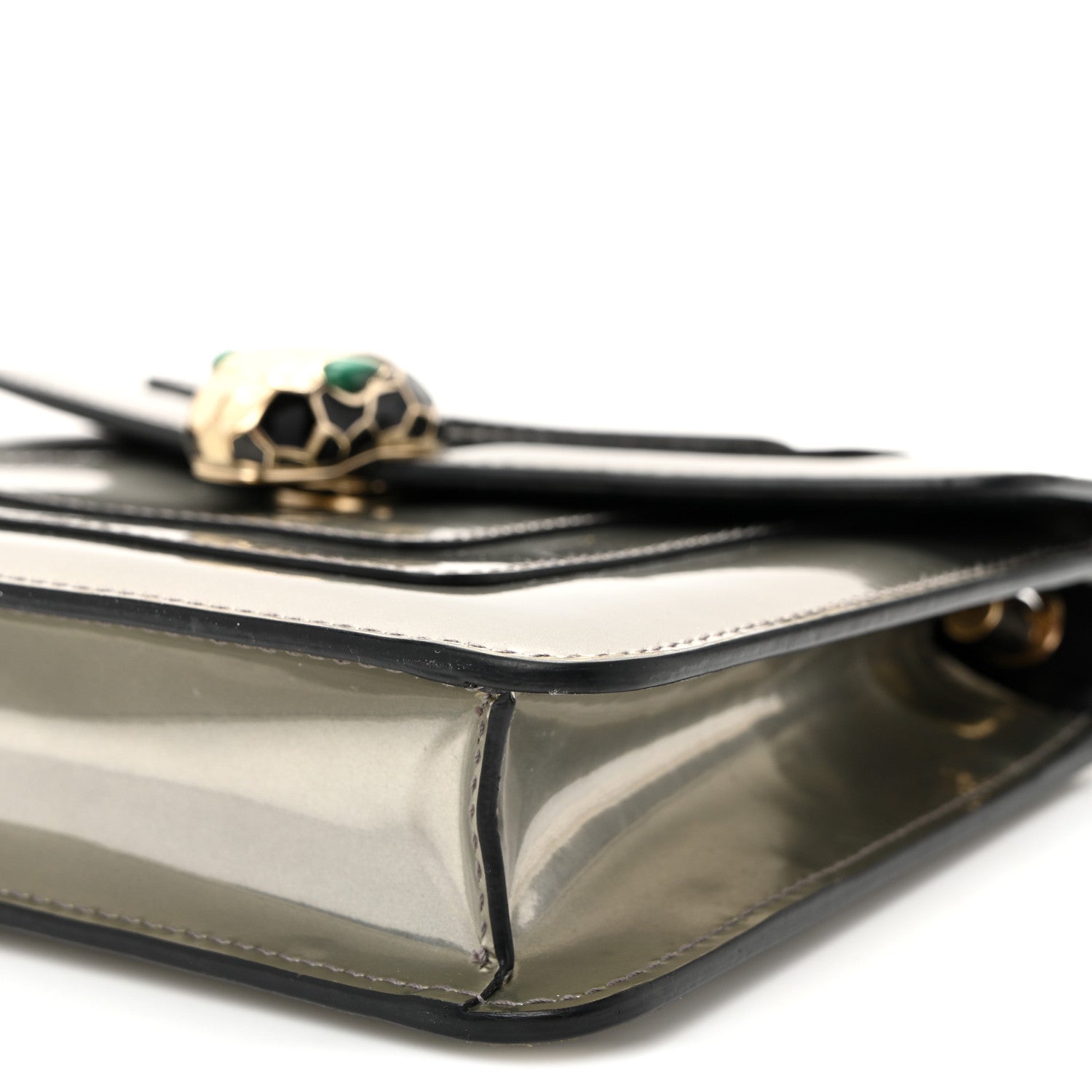 Bulgari Metallic Calfskin Small Serpenti Forever Snake Strap Crossbody Bag Silver 11 of 14