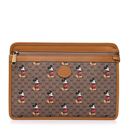 Gucci X DISNEY Mini Vintage GG Supreme Monogram Mickey Mouse Documents Holder Beige Vintage Sun Oil 1 of 9