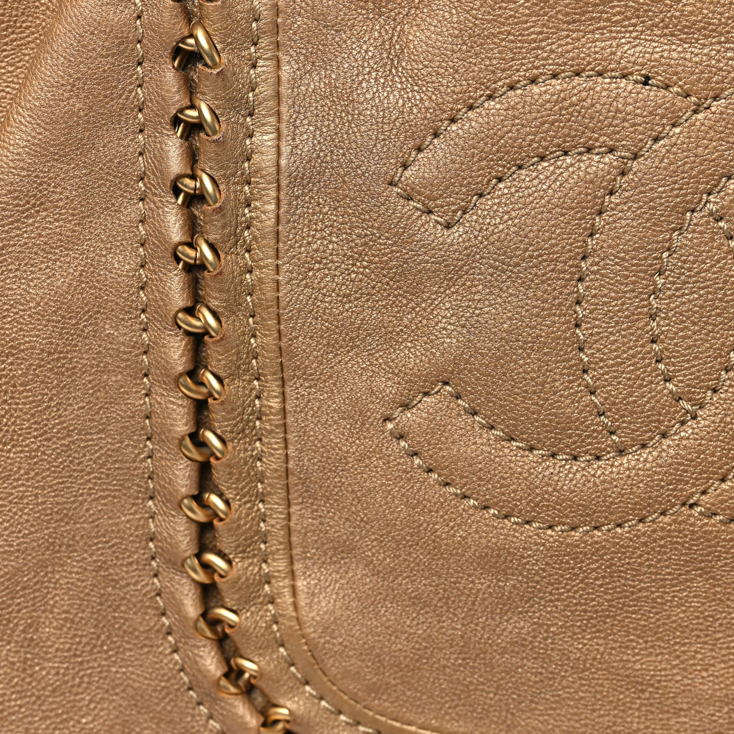 Chanel Metallic Calfskin Luxe Ligne Tote Gold 8 of 12