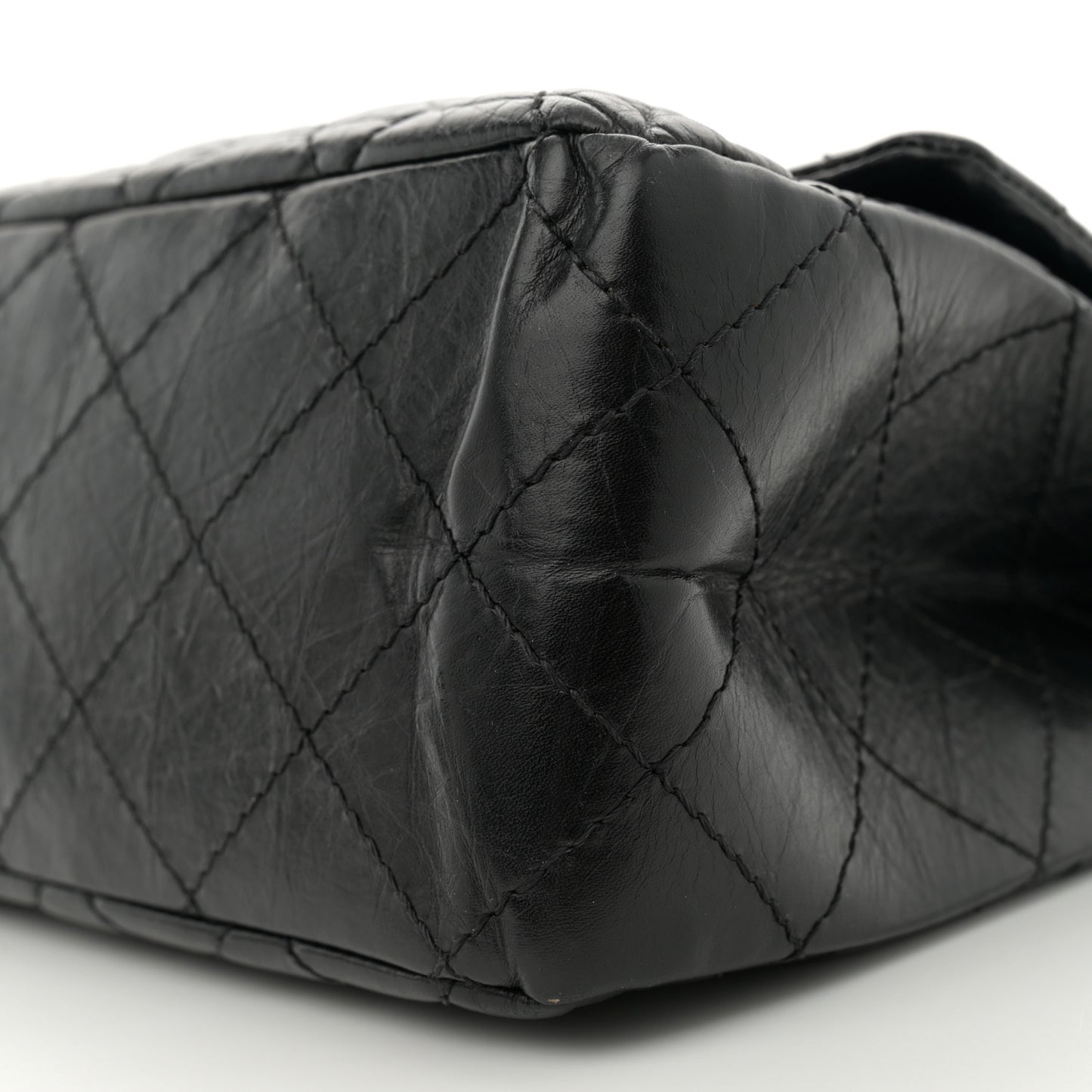 Aged Calfskin Quilted 2.55 Reissue 227 Flap Black