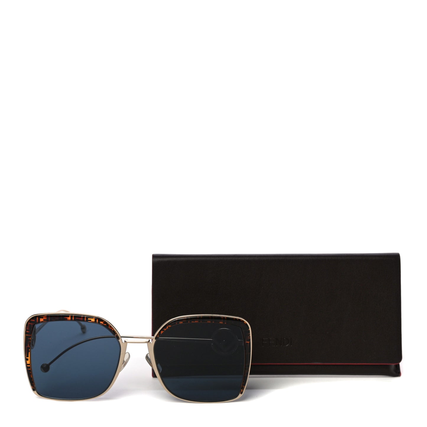 Metal Acetate F is Fendi FF Square Sunglasses FF 0294/S Blue Havana