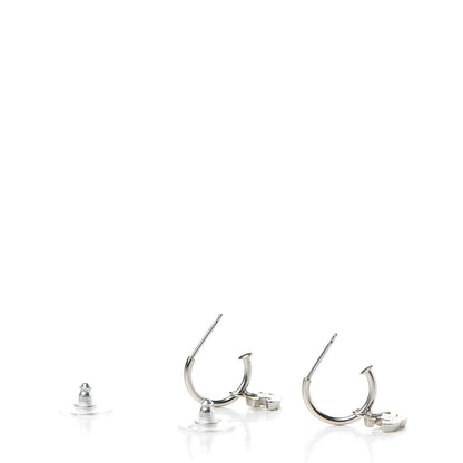 Chanel Enamel CC Drop Earrings Silver 3 of 5