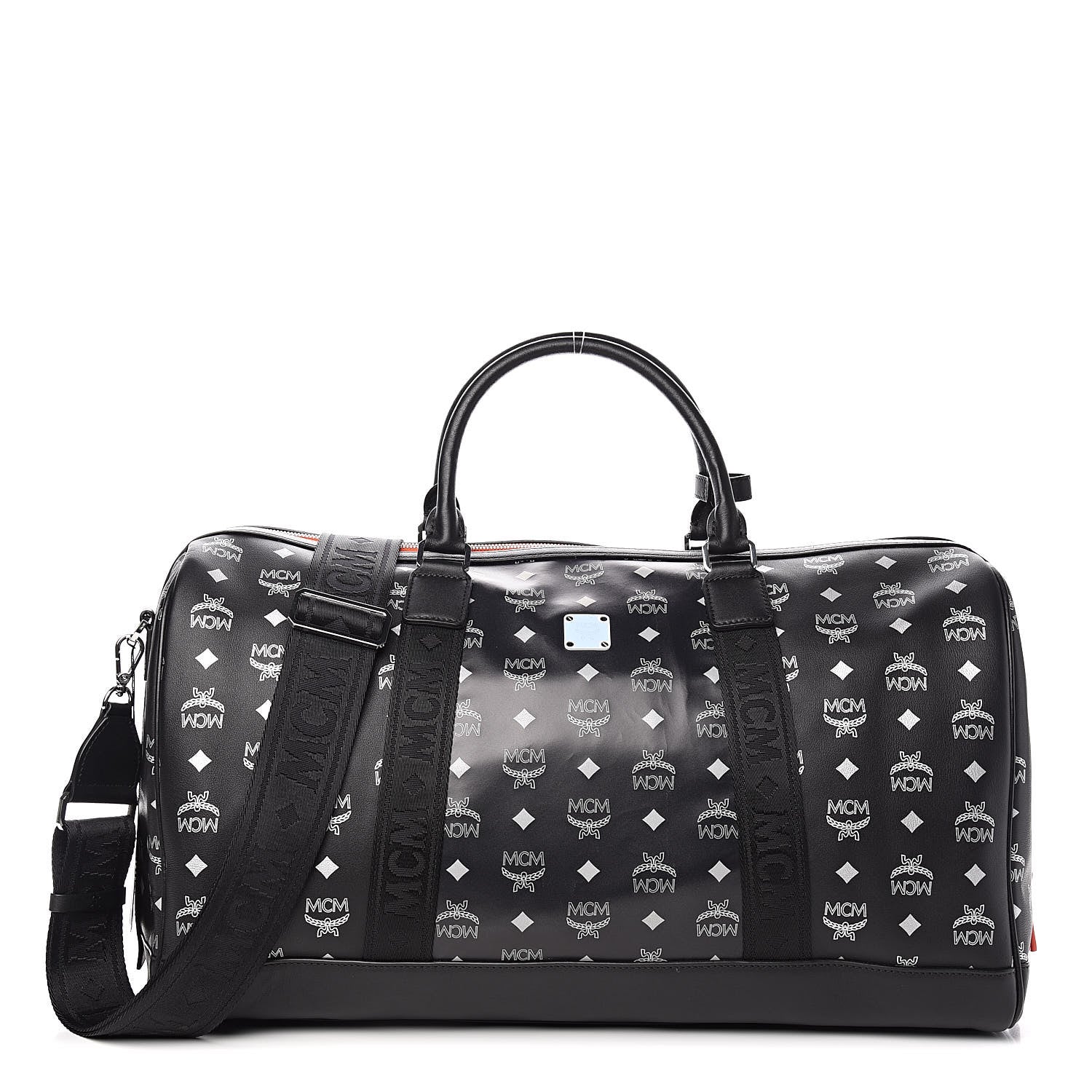 MCM Visetos Reflective Nylon Traveler Weekender Bag Black 1 of 11