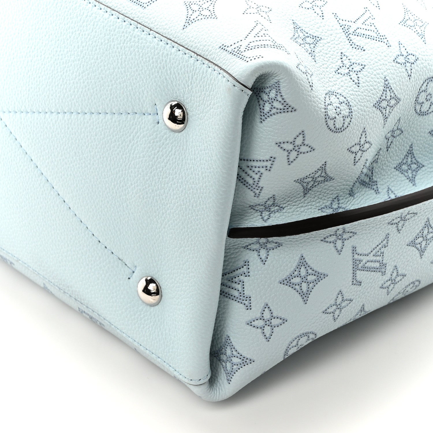 Louis Vuitton Mahina Carmel Hobo Bag Denim Blue 9 of 9