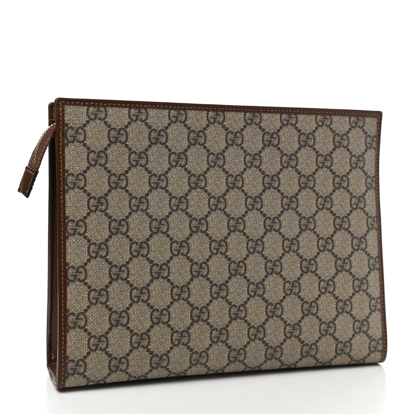 GG Supreme Monogram Horsebit 1955 Zip Pouch Beige Brown Sugar