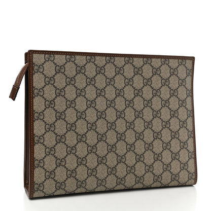 Gucci GG Supreme Monogram Horsebit 1955 Zip Pouch Beige Brown Sugar 3 of 8