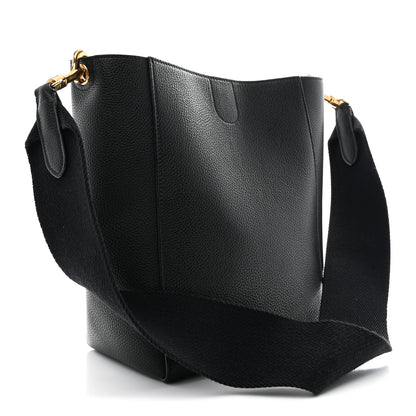 Celine Soft Grained Calfskin Small Sangle Bucket Bag Black 3 of 10