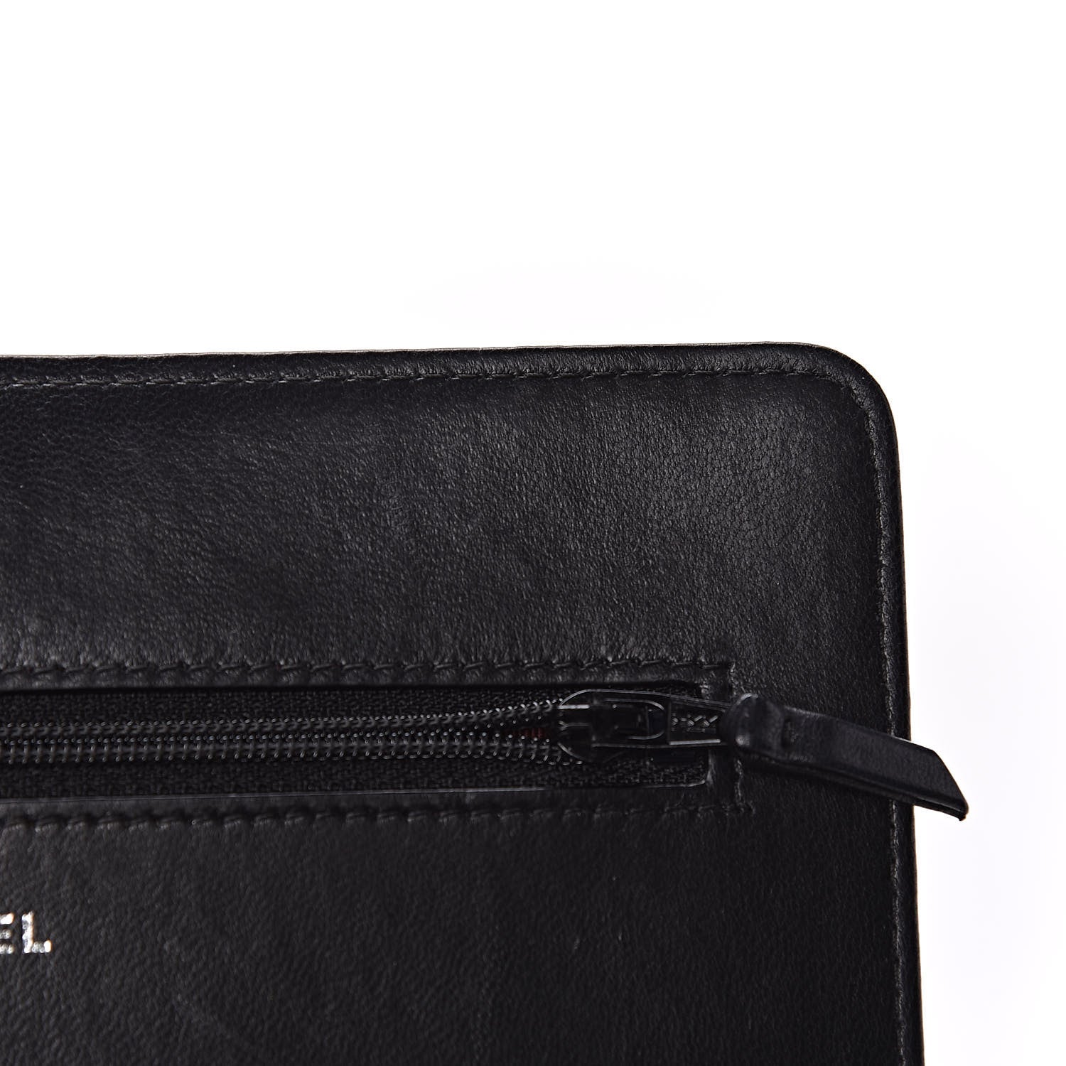 Chanel Lambskin Chevron Quilted Wallet On Chain WOC Black 14 of 14
