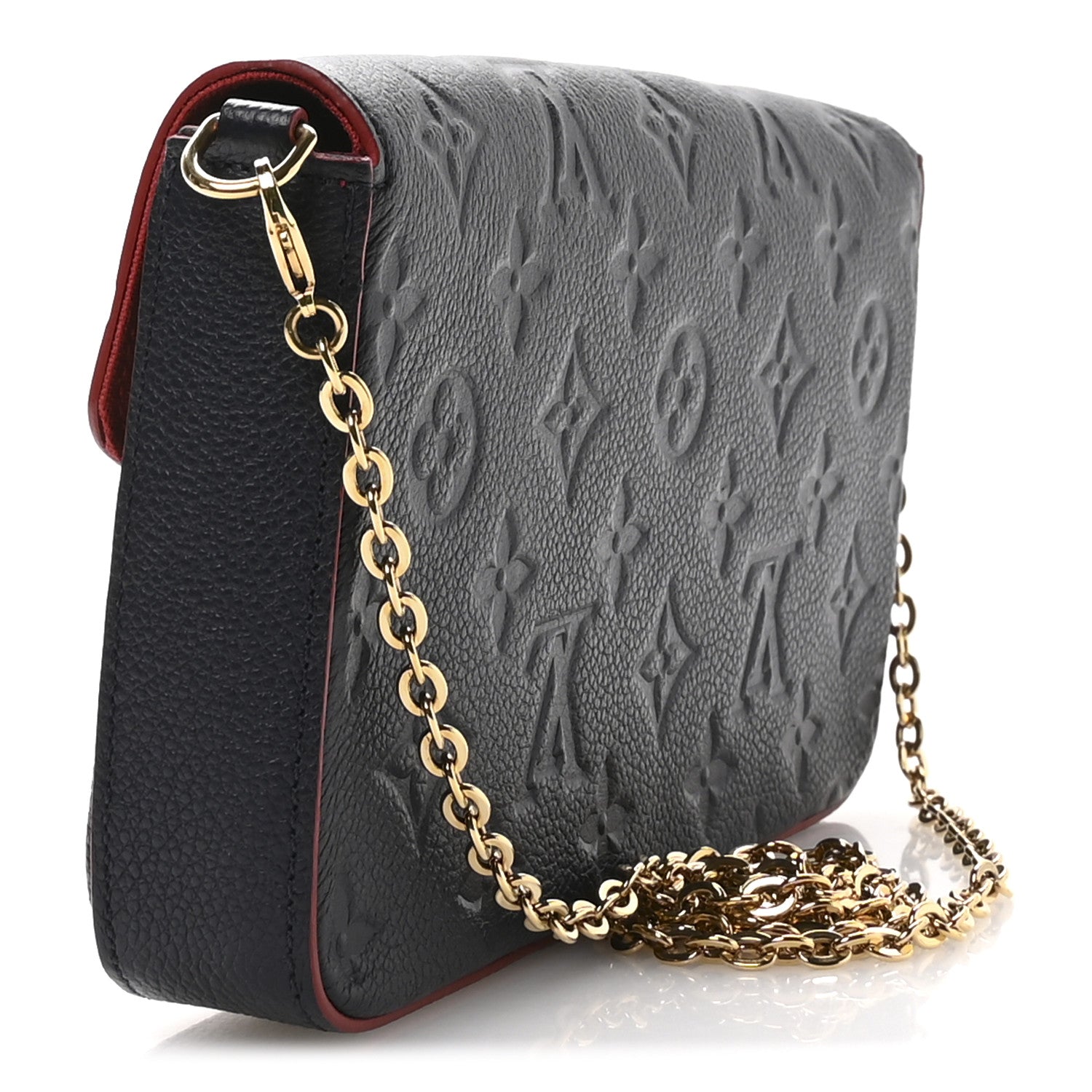 Louis Vuitton Empreinte Pochette Felicie Chain Wallet Marine Rouge 3 of 12