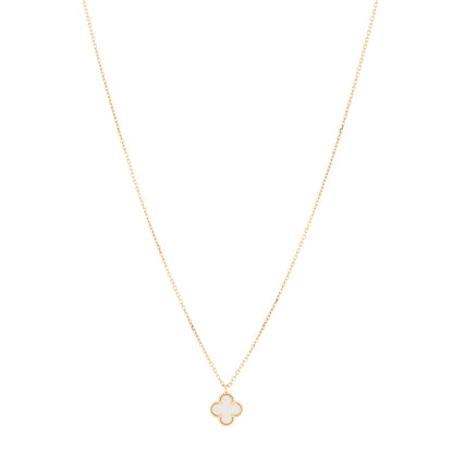 Van Cleef & Arpels 18K Yellow Gold Mother of Pearl Sweet Alhambra Pendant Necklace 1 of 5