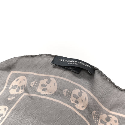 Alexander McQueen Silk Chiffon Skull Scarf Flannel Beige 3 of 4