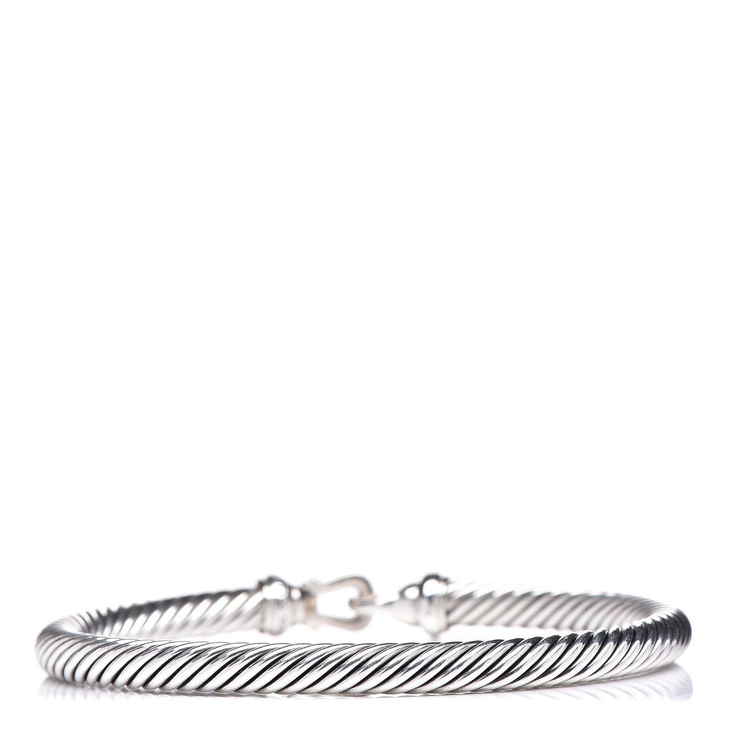Sterling Silver Diamond 5mm Cable Buckle Bracelet